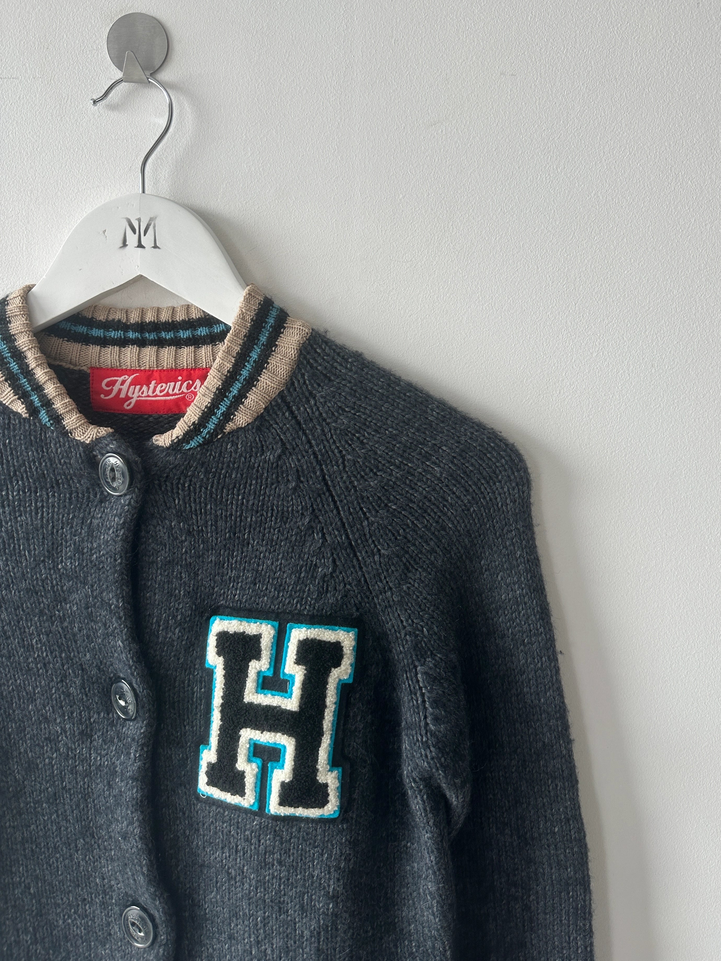 HYSTERIC GLAMOUR  - 2000s CHUNKY KNIT VARSITY CARDIGAN