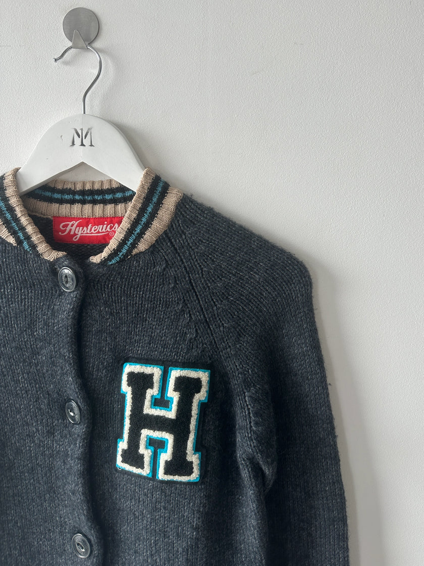 HYSTERIC GLAMOUR  - 2000s CHUNKY KNIT VARSITY CARDIGAN