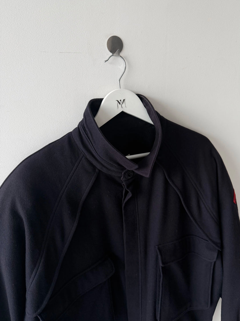 LES COPAINS - 1980s PANELED BOMBER JACKET WITH PATCH POCKETS AT CHEST