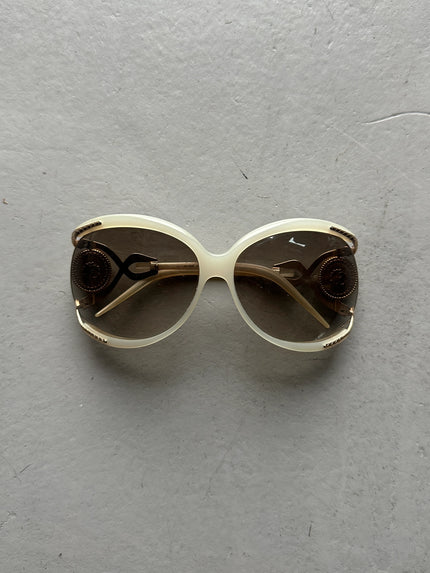 ROBERTO CAVALLI - 2000s SNAKE MEDALLION OVERSIZED SUNGLASSES