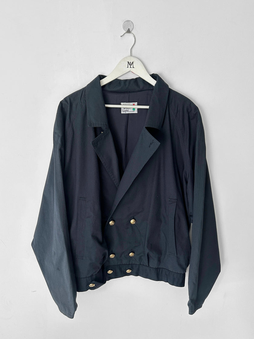 ITALIAN LABEL 1980s DOUBLE BREASTED LIGHT BOMBER JACKET