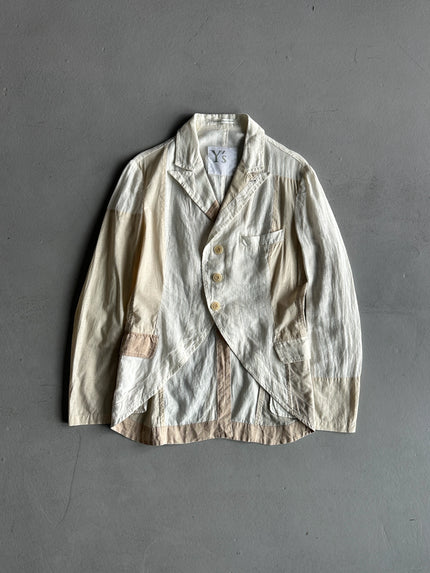 YOHJI YAMAMOTO Y'S - 1990s COLOUR BLOCKING LINEN BLAZER