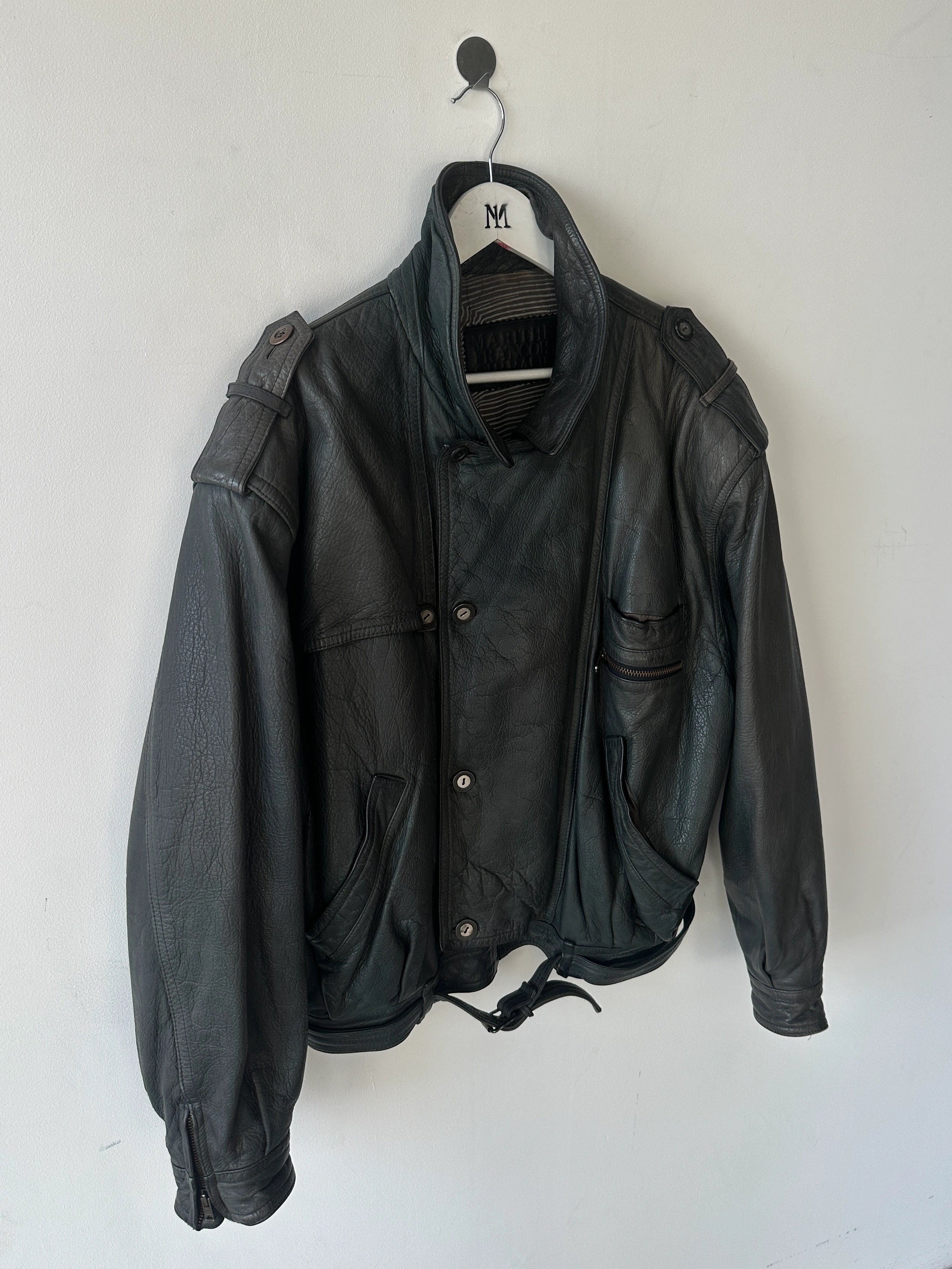 LES MILLÉSIMES DE MARITHÉ & FRANÇOIS GIRBAUD - early 1990s LEATHER BOMBER JACKET