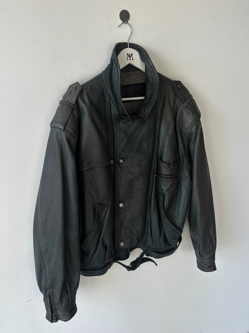 LES MILLÉSIMES DE MARITHÉ & FRANÇOIS GIRBAUD - early 1990s LEATHER BOMBER JACKET