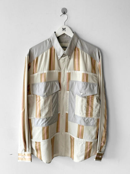 DIRK BIKKEMBERGS - S/S 2018 PATCHWORK CONSTRUCTION LONG SLEEVE SHIRT