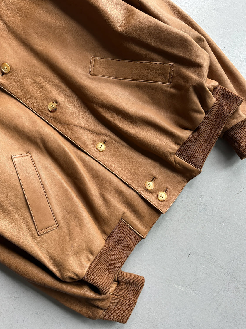 LOEWE - 1990s SOFT LEATHER BOMBER JACKET