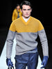 EMPORIO ARMANI - F/W 2013 PERFORATED V NECK TECHNICAL LONG SLEEVE TOP
