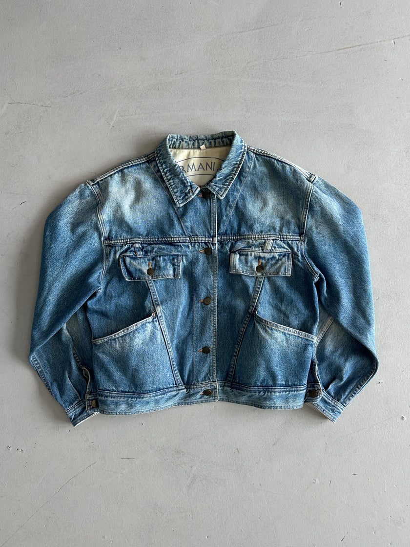ARMANI JEANS - 1980s CROP FIT DENIM JACKET