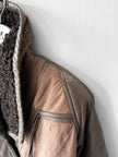 LA MATTA - 1980s PANELED CROP FIT JACKET WITH SHEARLING COLLAR