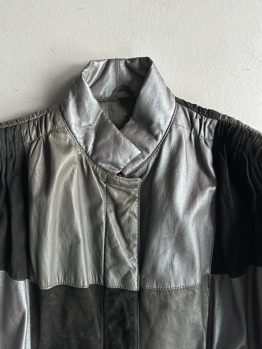 LA MATTA - 1980s PATCHWORK LEATHER AND SUEDE JACKET