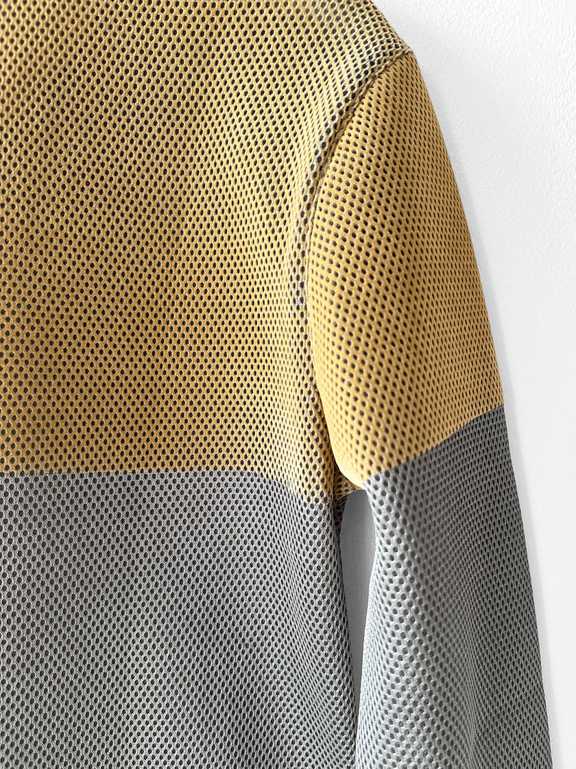 EMPORIO ARMANI - F/W 2013 PERFORATED V NECK TECHNICAL LONG SLEEVE TOP