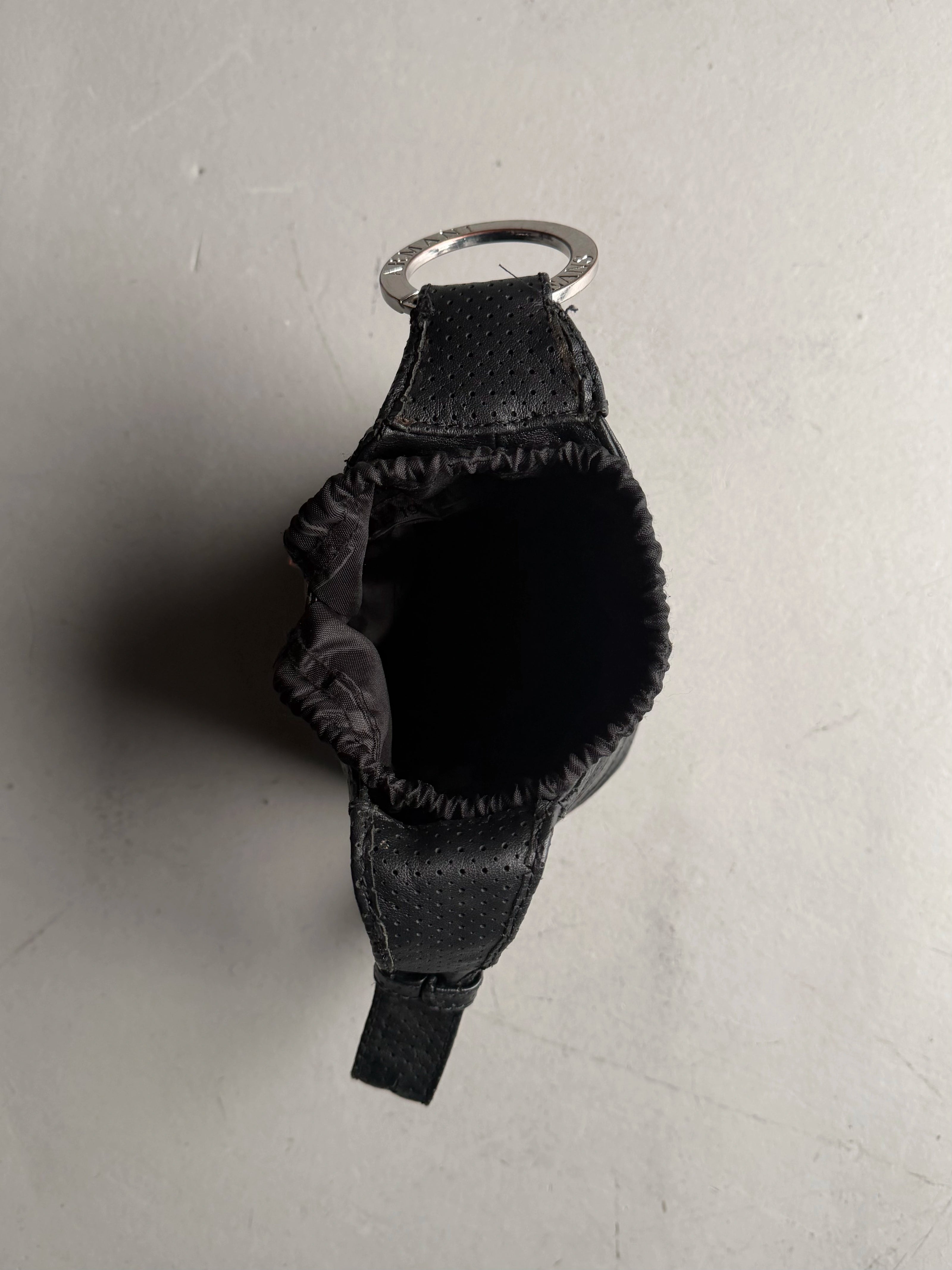 ARMANI JEANS - 2000s PERFORATED LEATHER BUCKET BAG