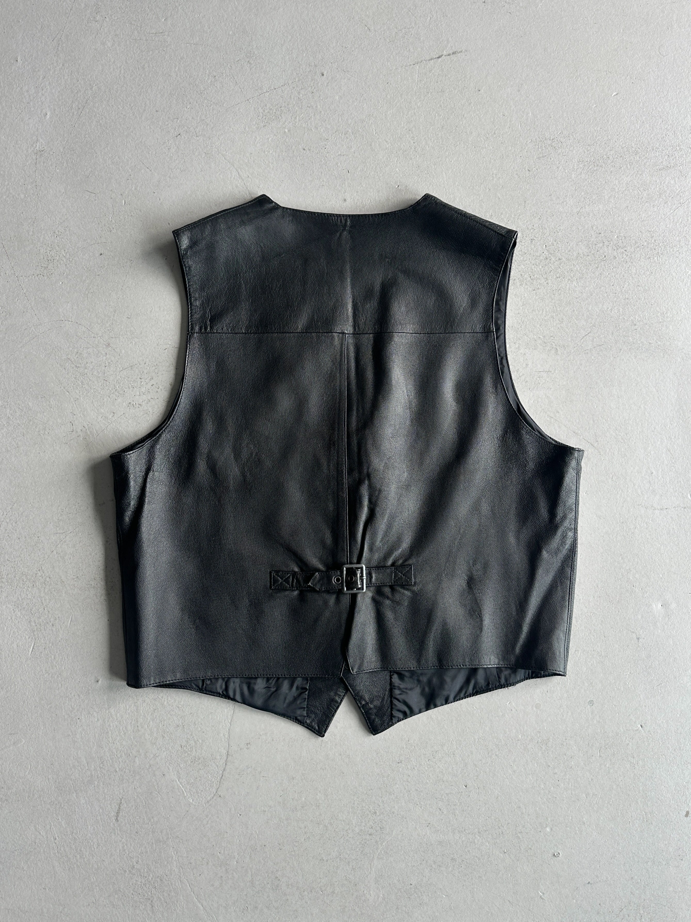 1980s LEATHER VEST GILET