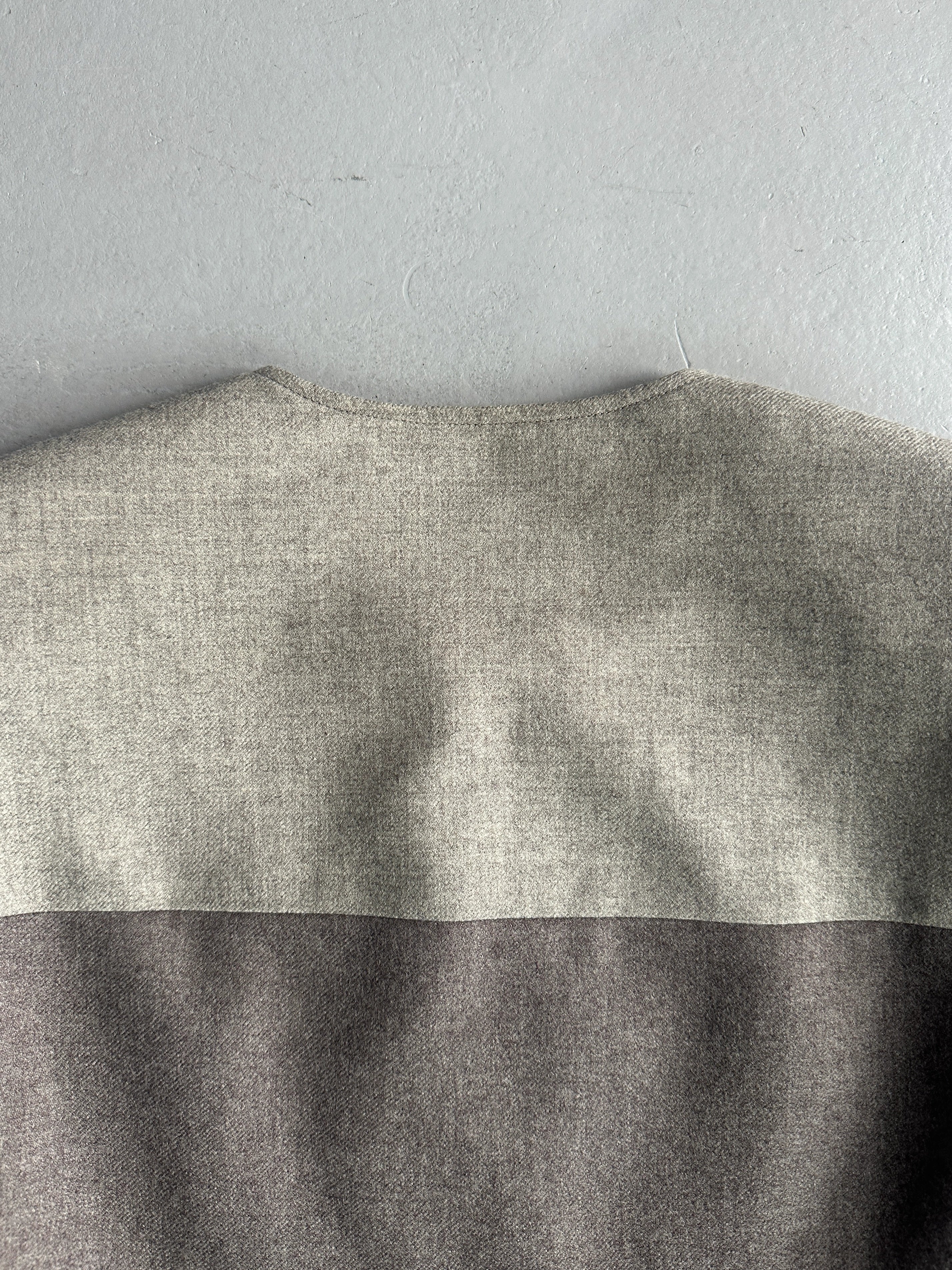 VALENTINO - 1990s BLOCK PANEL WOOL ZIPPED JACKET