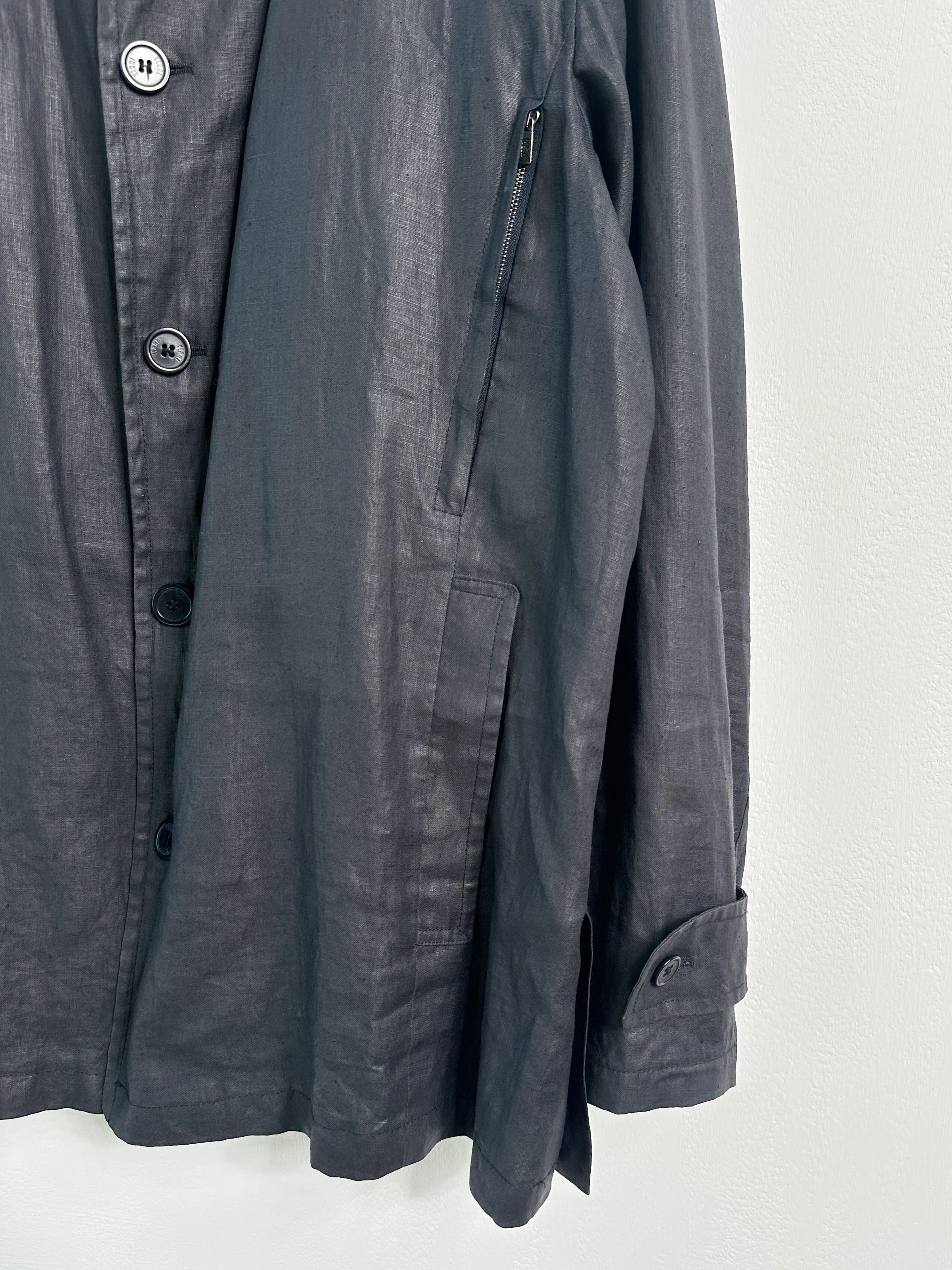 ITALIAN LABEL - 1990s COATED LINEN JACKET