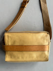 YOHJI YAMAMOTO Y'SACCS - early 2000s RECTANGULAR MESSENGER BAG WITH LEATHER FRONT PANEL