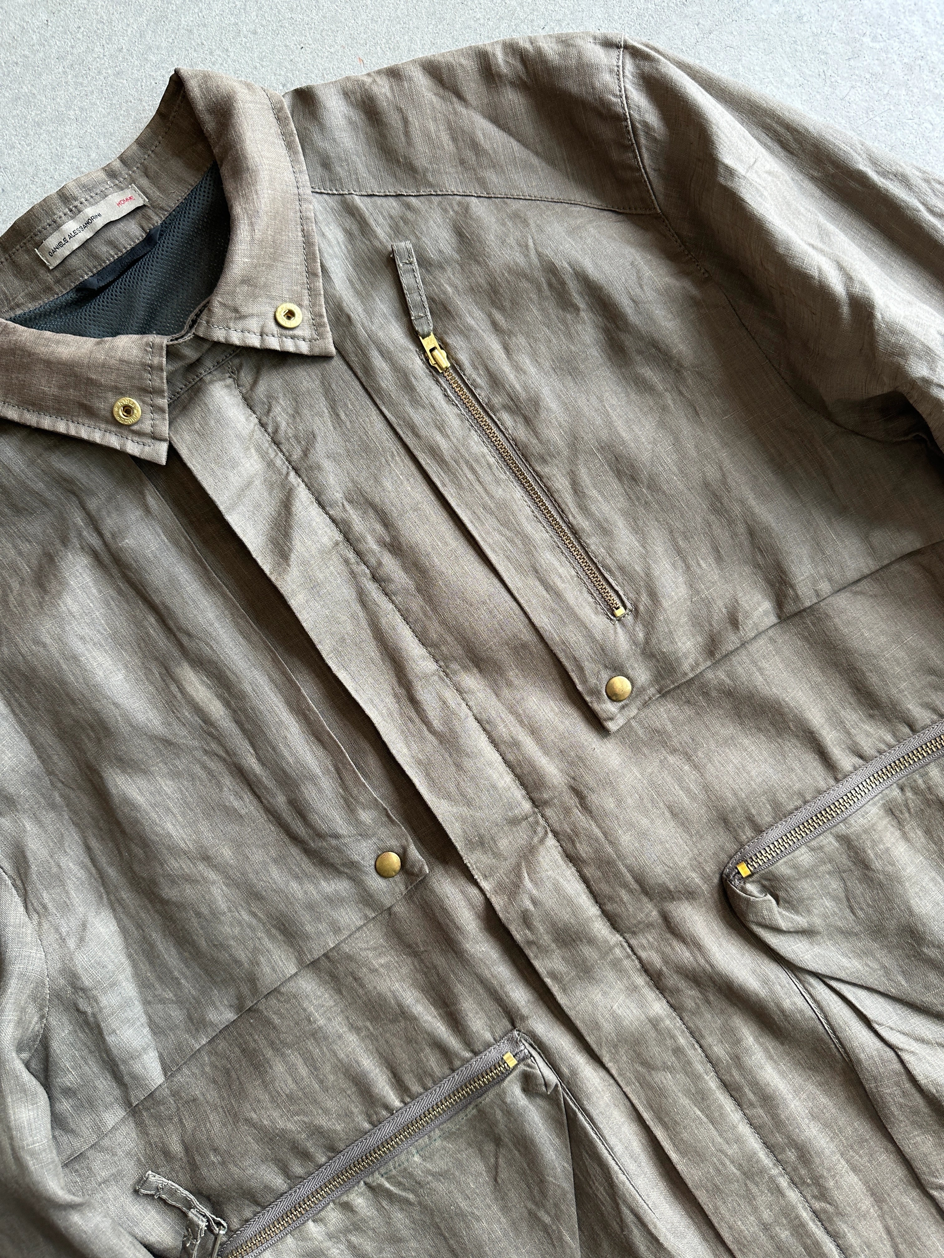 DANIELE ALESSANDRINI - 1990s STRAIGHT FIT WAXED COTTON JACKET