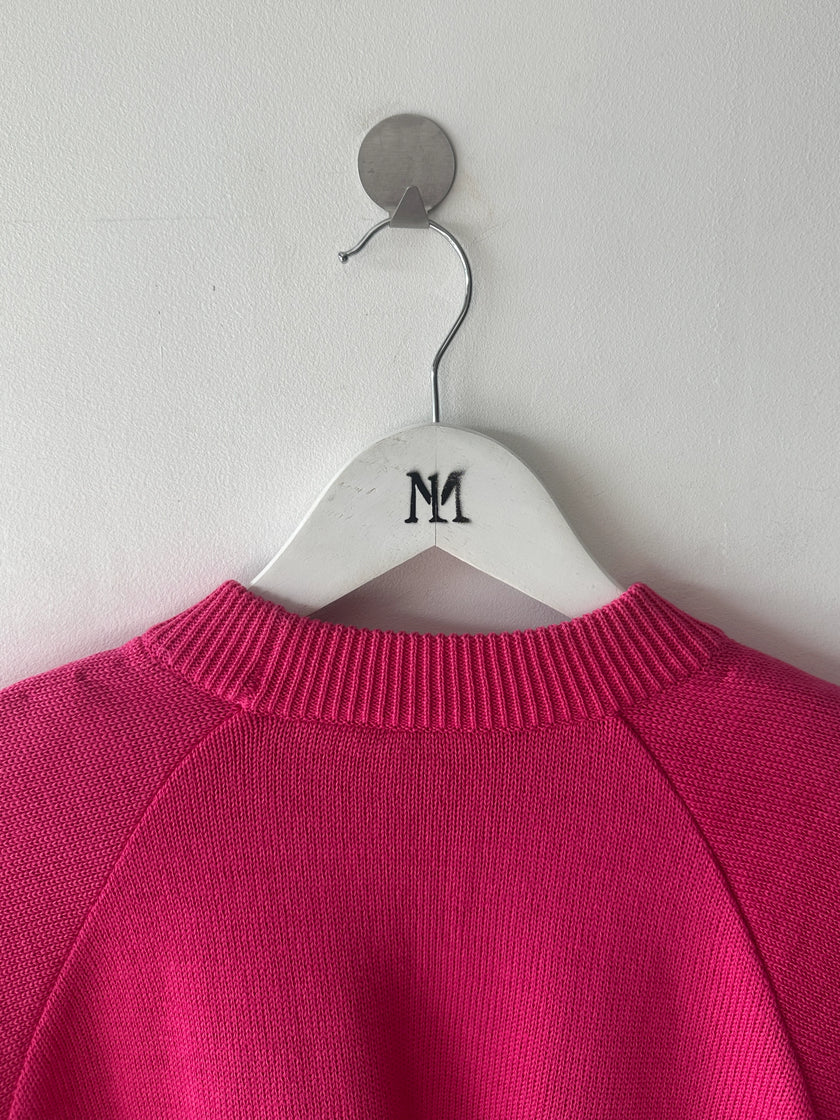 GAETANO NAVARRA - 1990s CROP FIT KNIT TOP WITH V CUT HEM