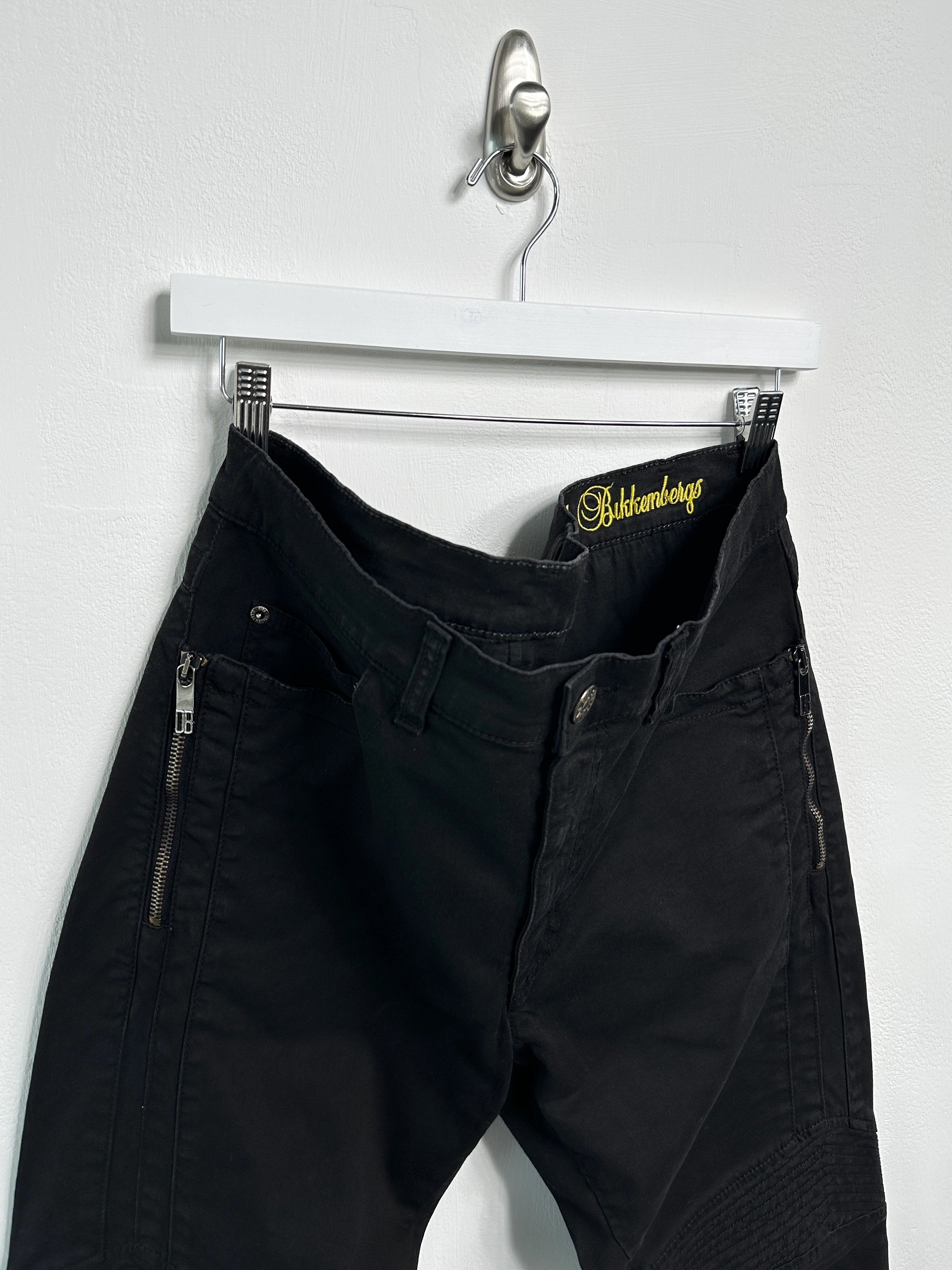 DIRK BIKKEMBERGS - early 2000s BIKER TROUSERS WITH ZIP DETAILS