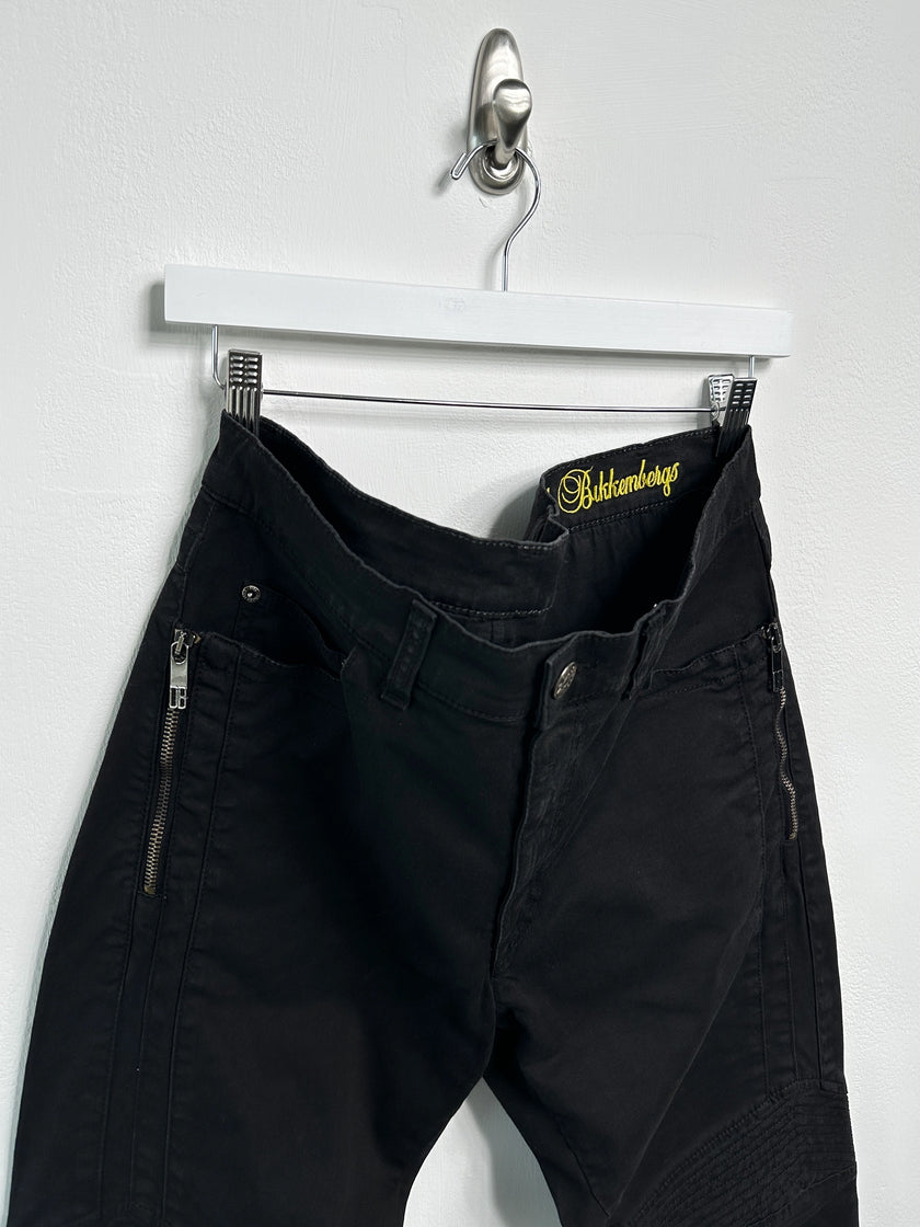 DIRK BIKKEMBERGS - early 2000s BIKER TROUSERS WITH ZIP DETAILS