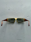 GIANFRANCO FERRÉ - 1990s GEOMETRIC SUNGLASSES WITH TORTOISESHELL ARMS