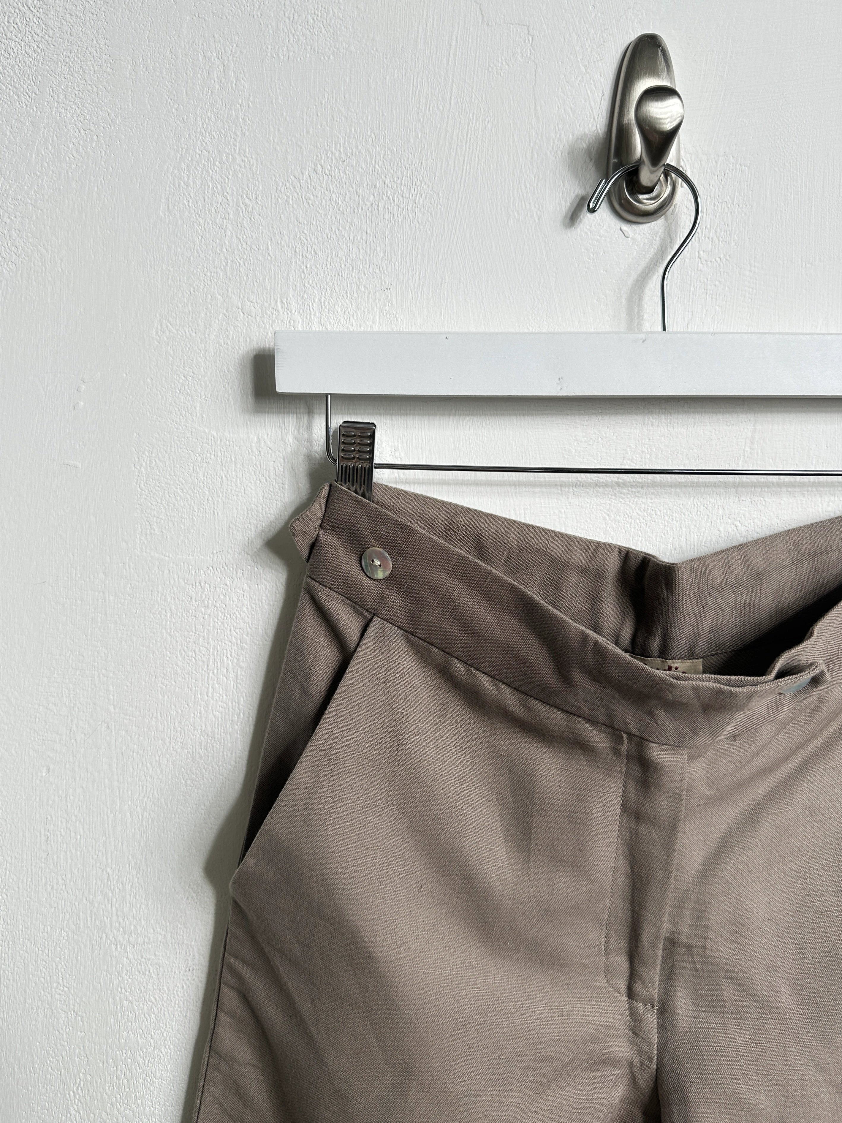1990s LINEN CROPPED TROUSERS
