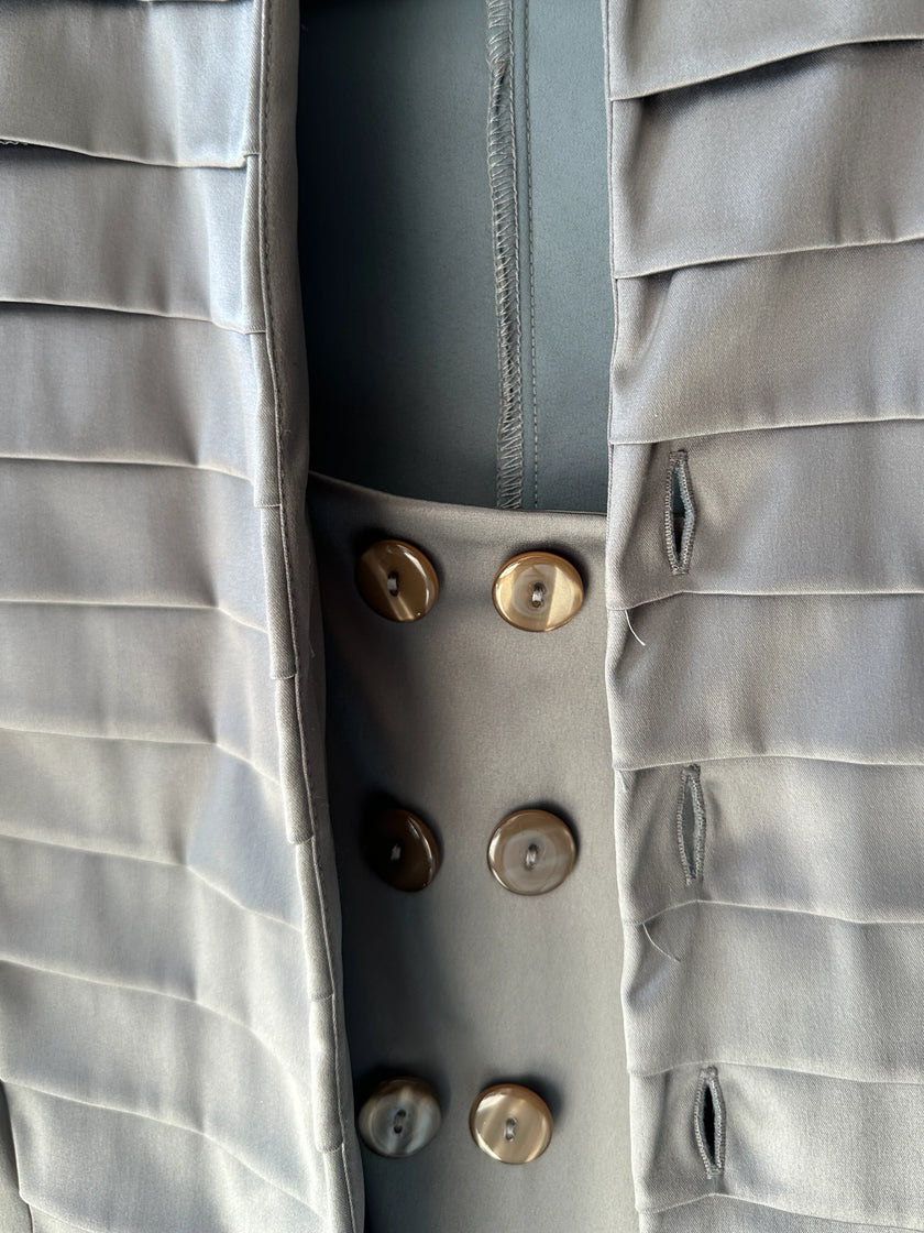 ITALIAN LABEL 1990 SATIN BUTTONED BLOUSE