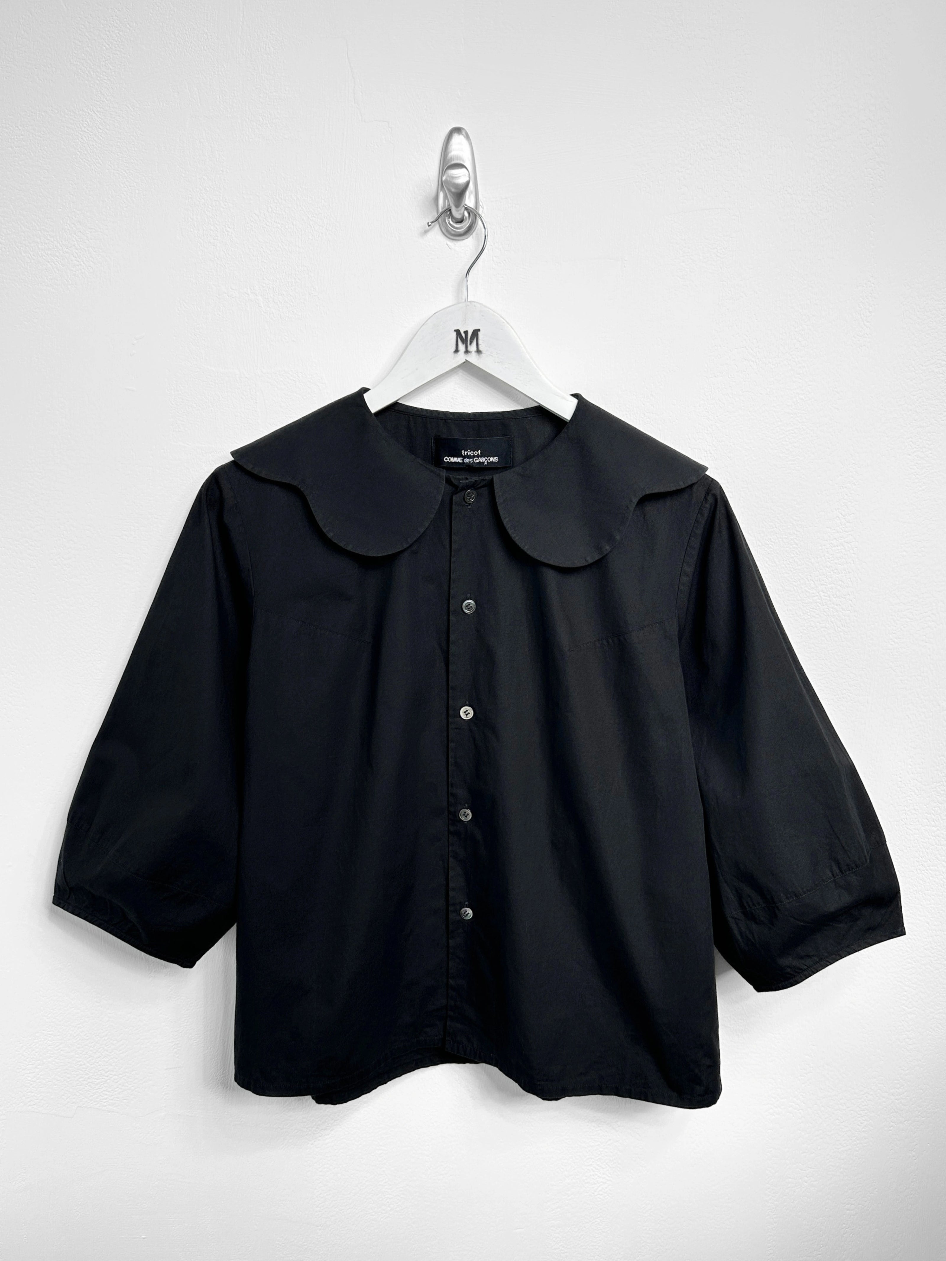 COMME DES GARÇONS - A/W 2020 BOXY FIT BUTTONED BLOUSE WITH OVERSIZED PETER PAN COLLAR