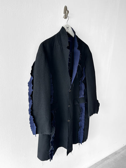 UNDERCOVER - F/W 2014 OVERSIZED DECONSTRUCTED WOOL COAT WITH RAW EDGES