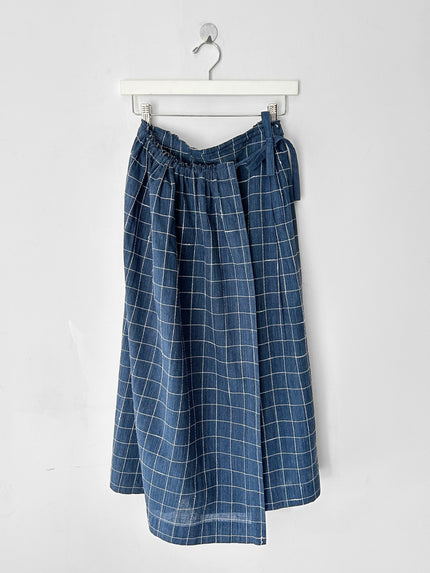 ISSEY MIYAKE PLANTATION - 1980s ASYMMETRIC LONG WRAP SKIRT