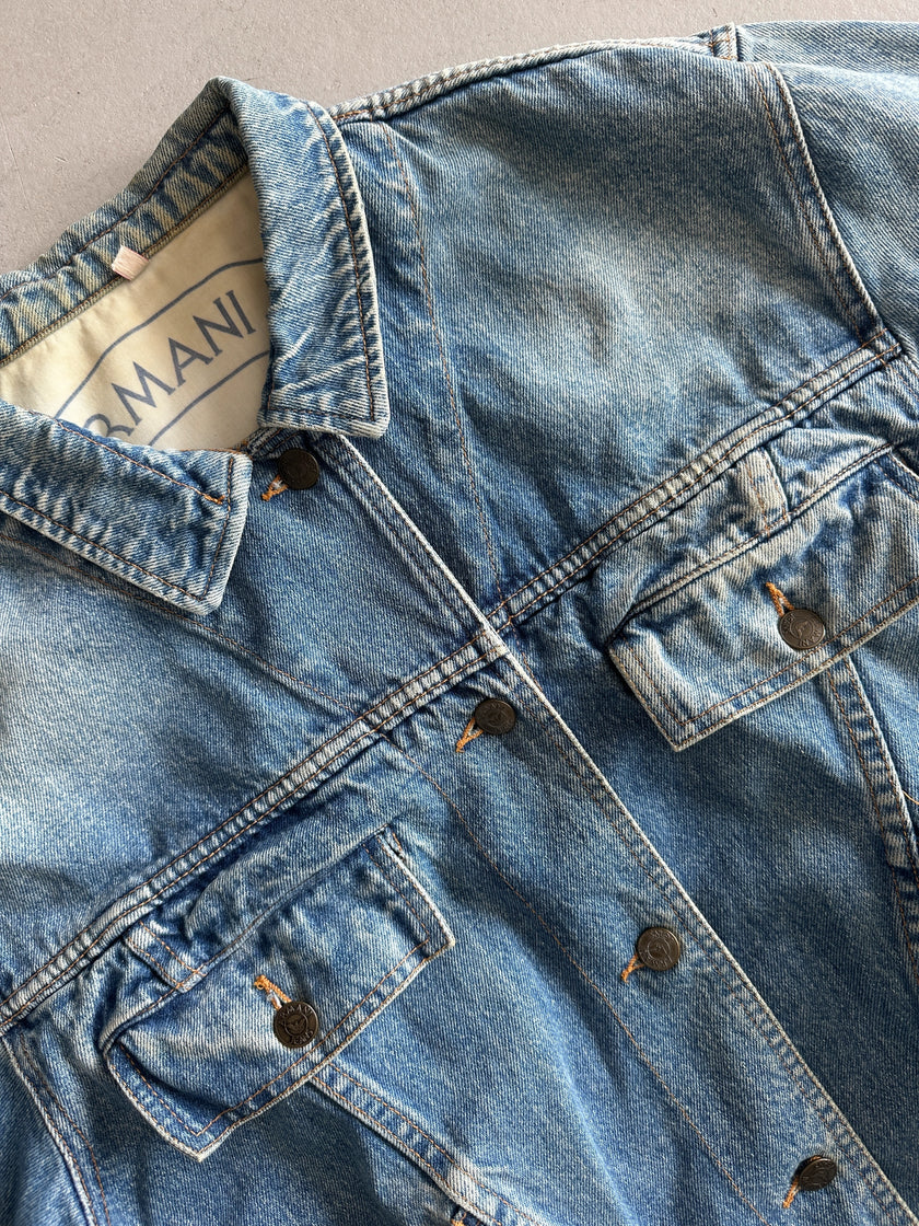 ARMANI JEANS - 1980s CROP FIT DENIM JACKET