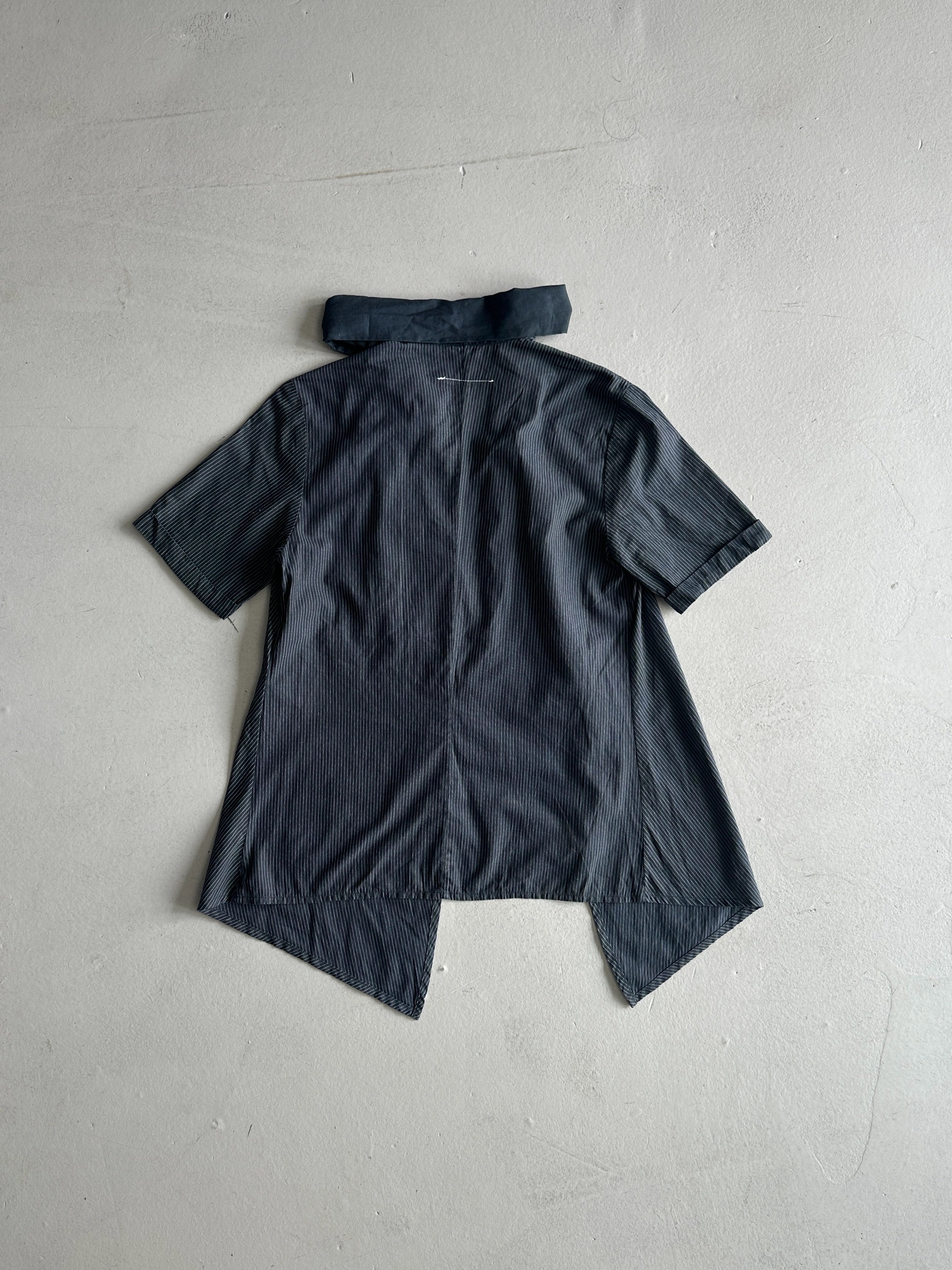 MARTIN MARGIELA - S/S 2007 NECK TIE OPEN FRONT BLOUSE