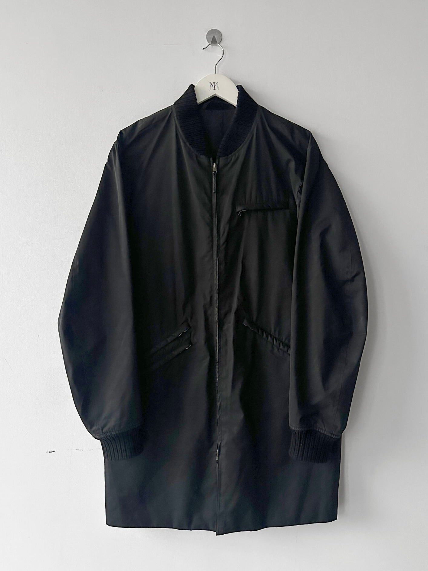 MARNI - early 2000s COATED COAT WITH KNIT COLLAR AND CUFFS