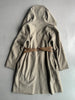 COP COPINE - 2000s RELAXED TEXTURED COAT WITH CROSSED DOUBLE LEATHER BELT