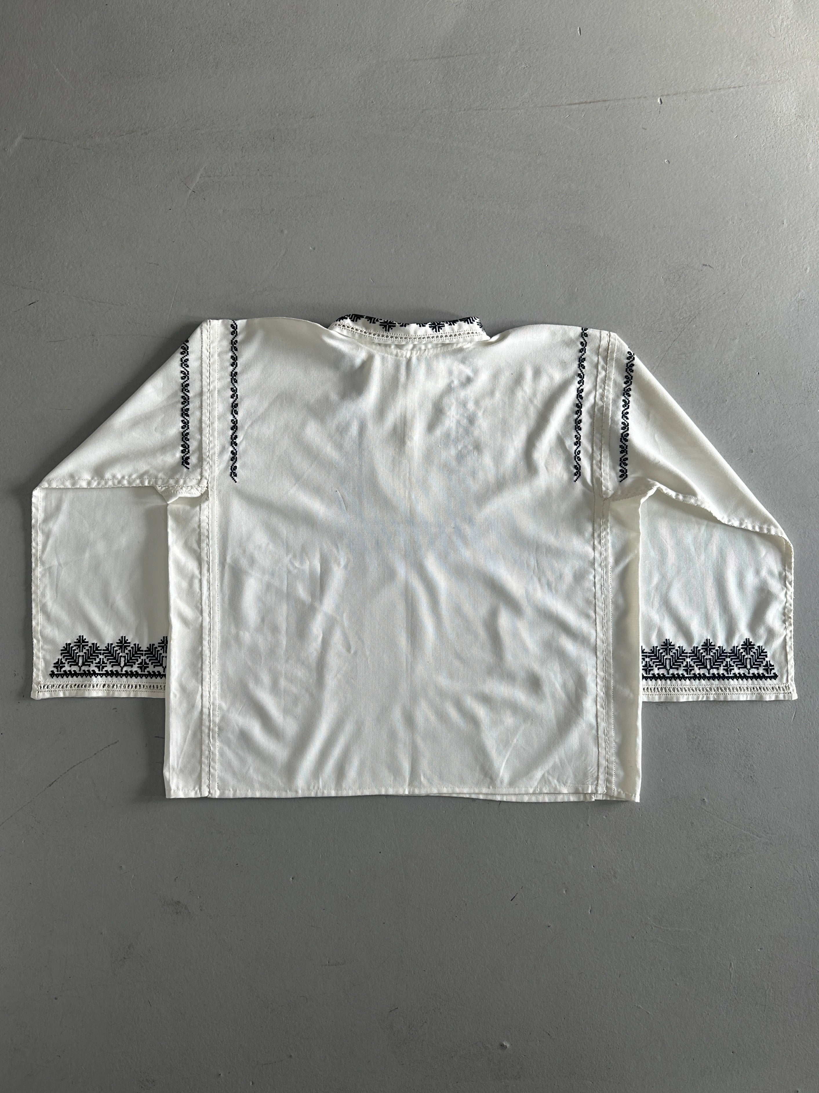 1970s EMBROIDERED WIDE SLEEVE TUNIC SHIRT