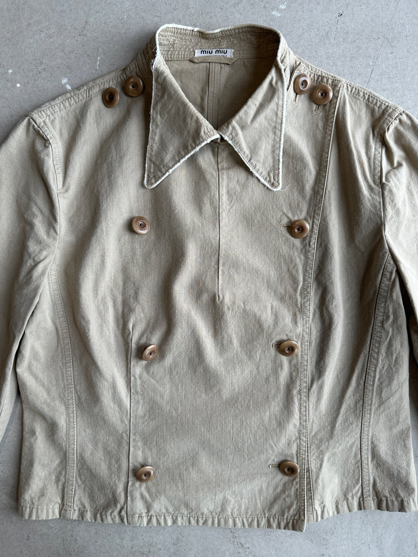 MIU MIU -2003 CROP FIT DOUBLE BREASTED LIGHT JACKET