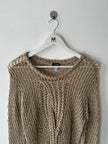 ARMANI JEANS - 2000s OPEN WEAVE KNIT LONG SLEEVE TOP