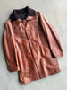 1980s MIDI LEATHER JACKET WITH KNITTED COLLAR