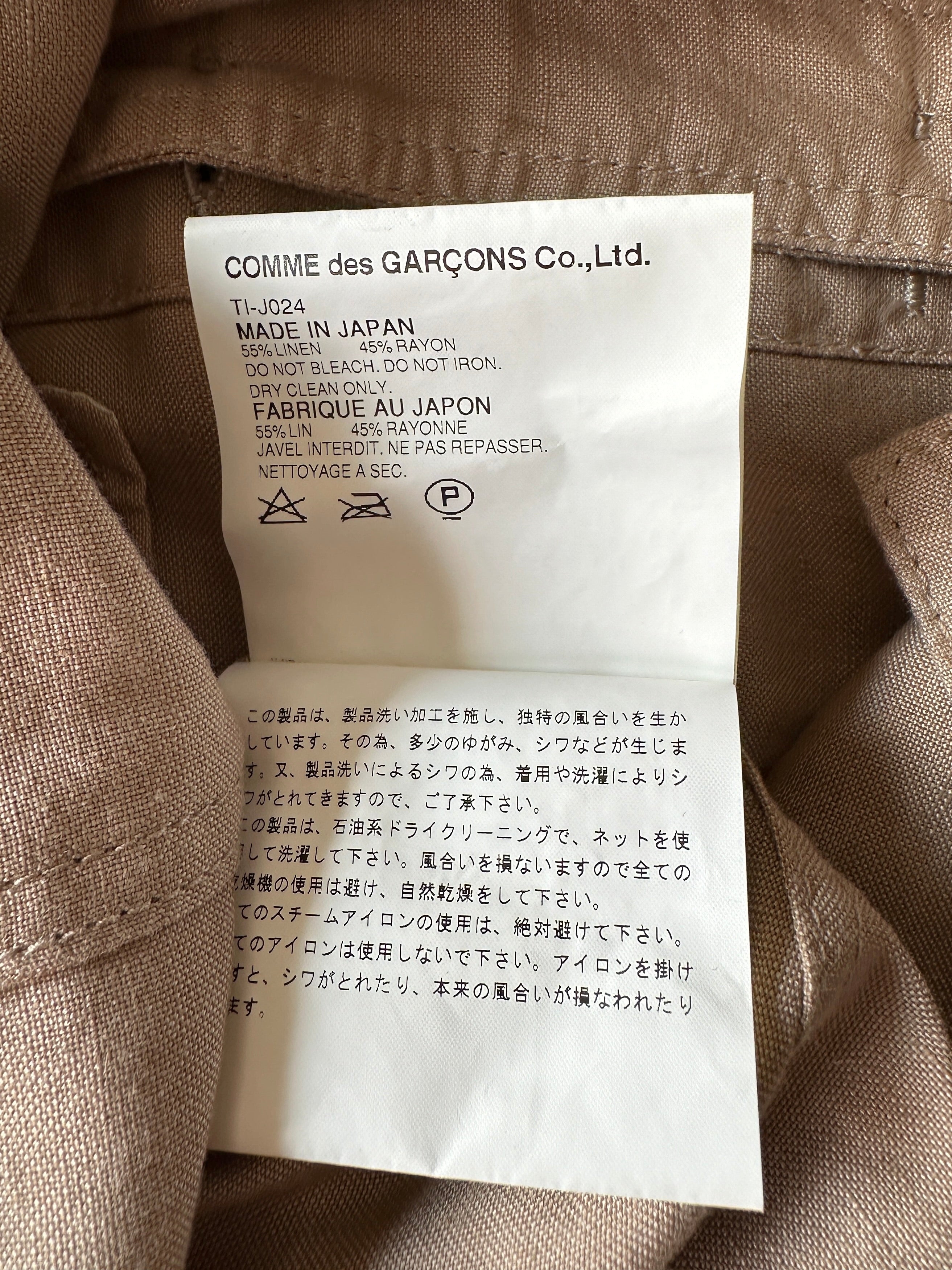 COMME DES GARÇONS TRICOT - S/S 2003 LINEN JACKET