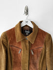 DOLCE & GABBANA - F/W 2002 CORDUROY COAT WITH CONTRASTING SUEDE FRONT PANEL