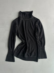MARITHÉ + FRANÇOIS GIRBAUD - 2000s LONG SLEEVE KNIT TOP WITH STITCHING DETAILS