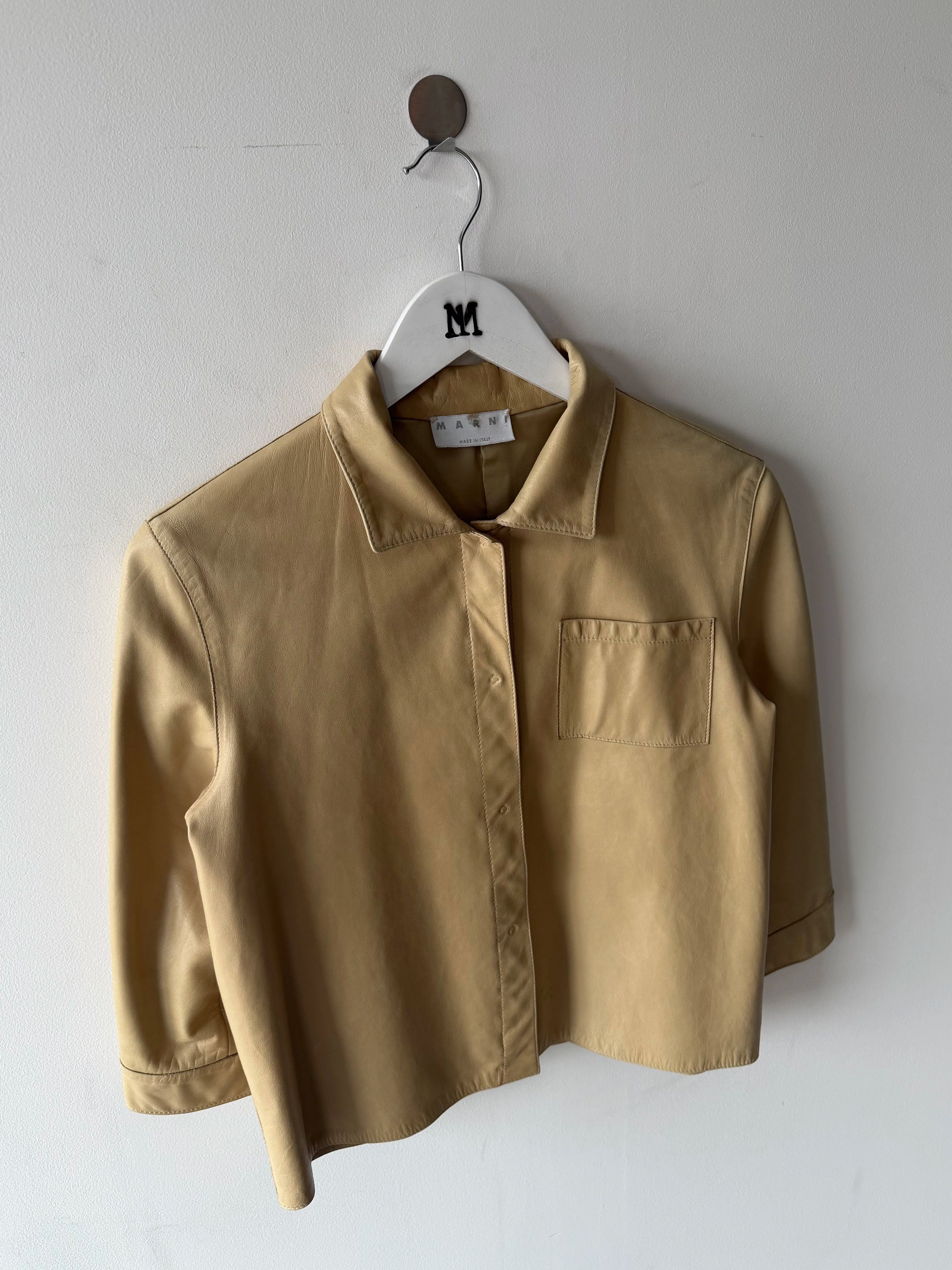 MARNI - 2000s CROP FIT SOFT LEATHER JACKET