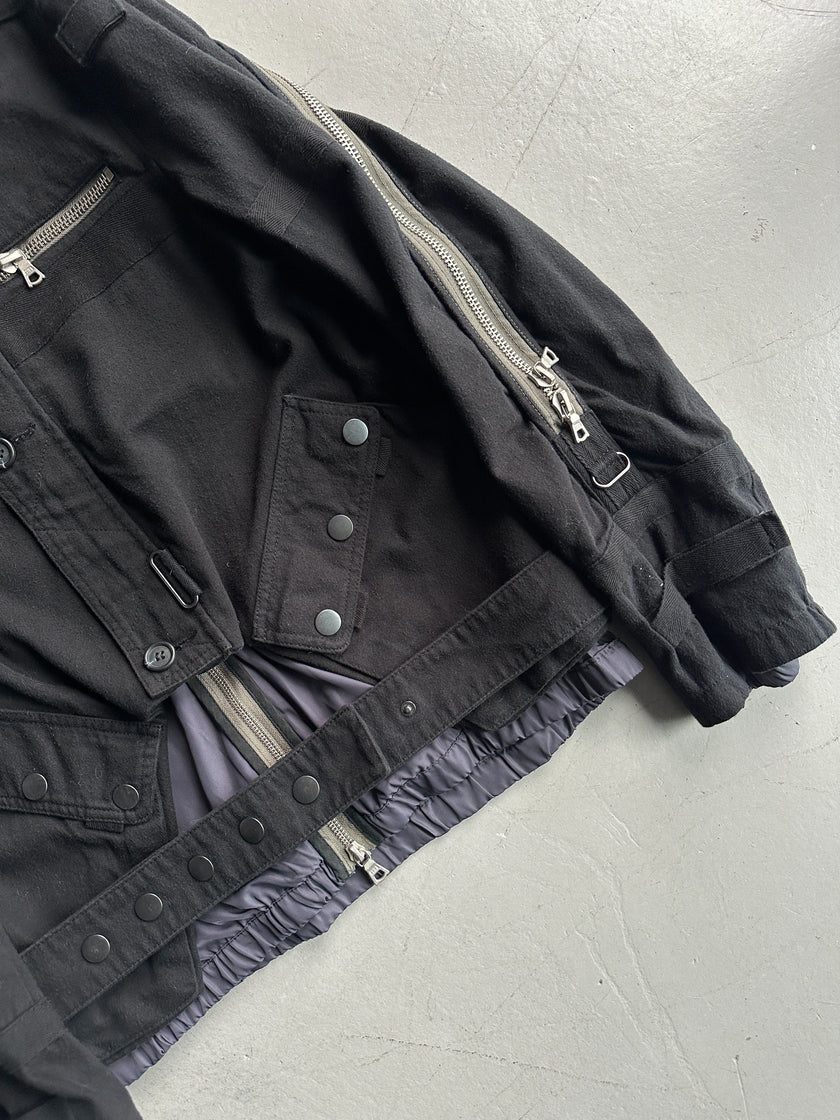 DRIES VAN NOTEN - F/W 2014 LAYERED JACKET WITH ZIP RUNNING FROM SLEEVE TO BACK