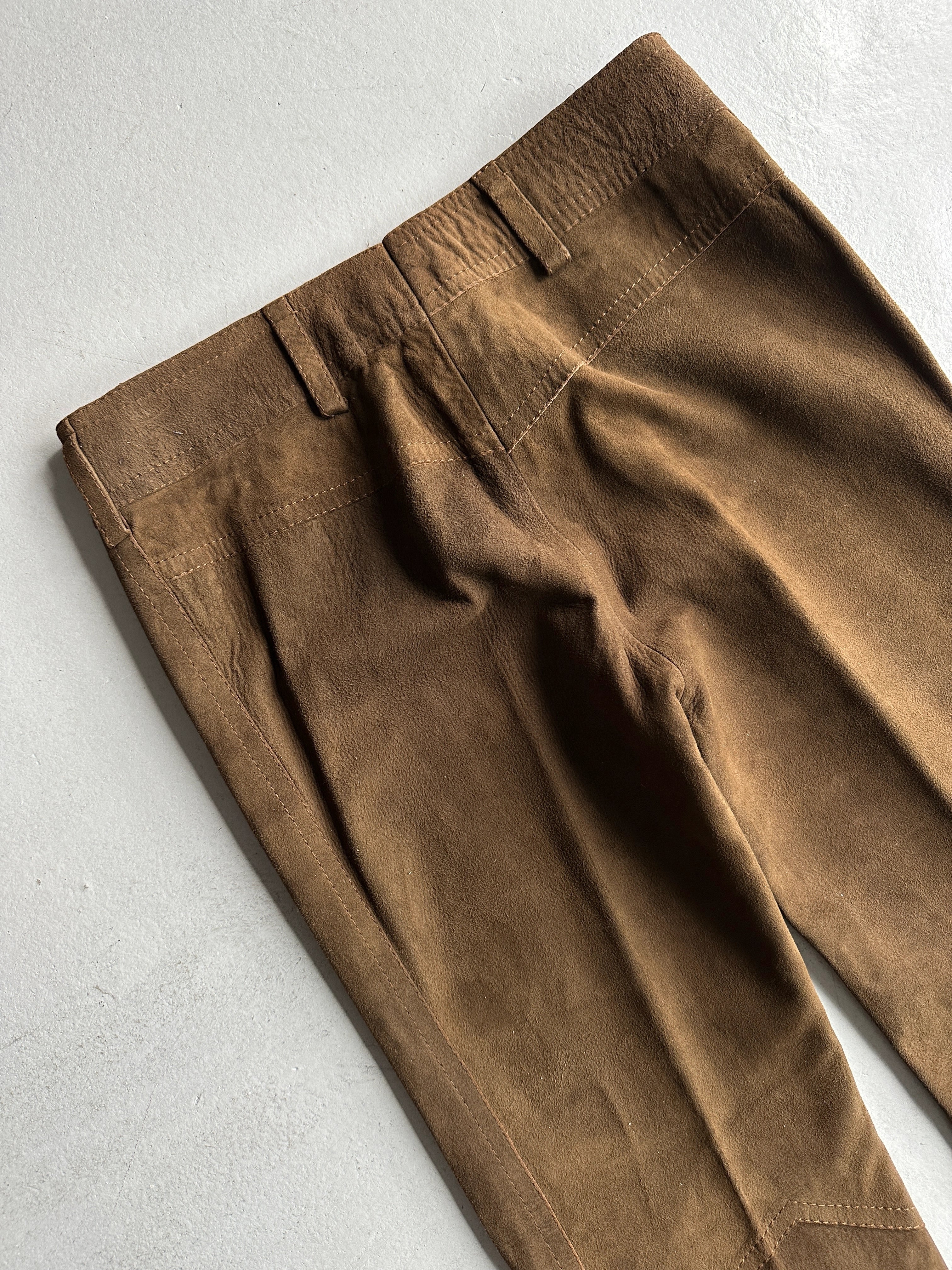 2000s FLARED LEG SUEDE TROUSERS