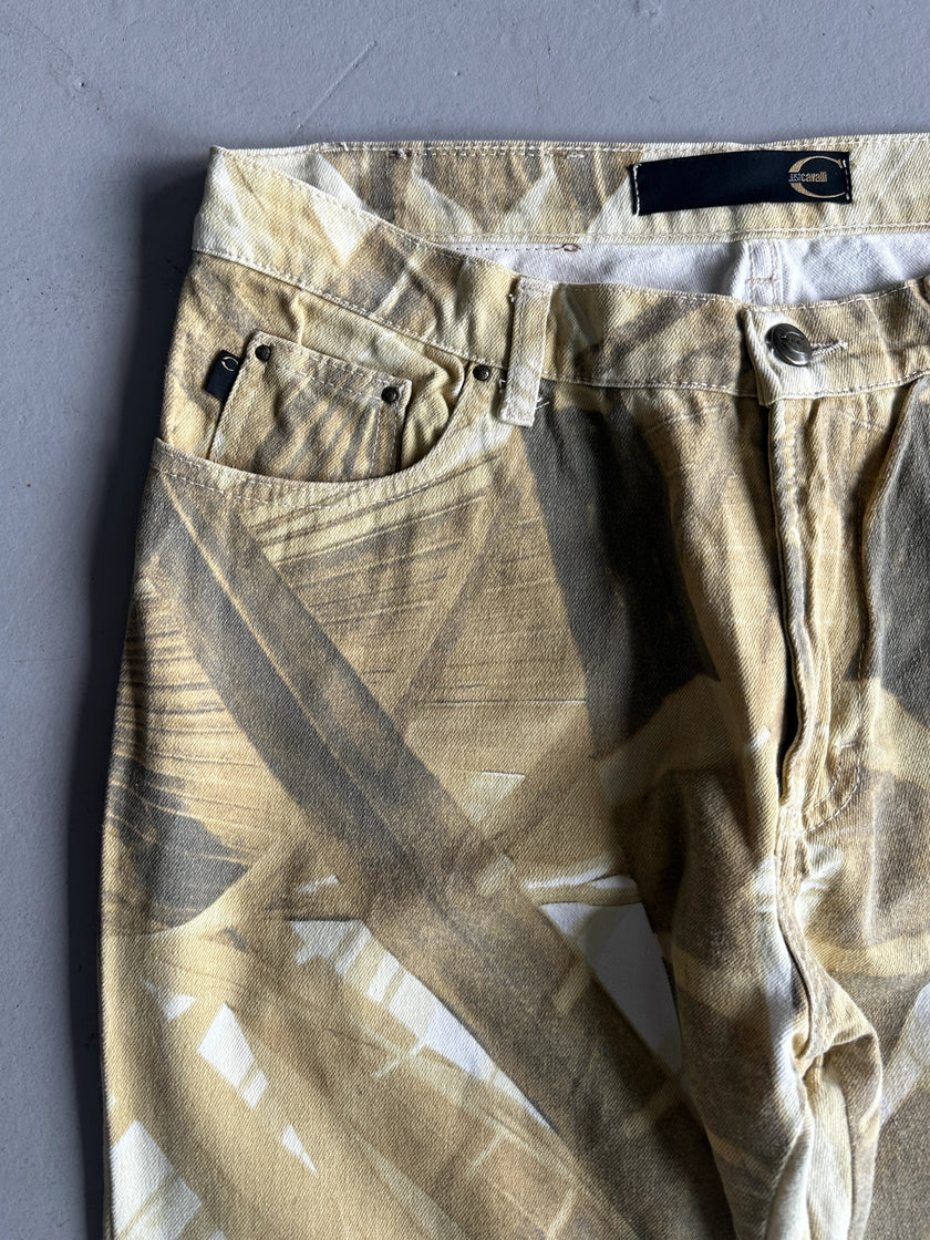 JUST CAVALLI - 2000s HIGH WAIST ABSTRACT PRINT TROUSERS