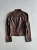 DIESEL - 2000s ASYMMETRICAL ZIP FRONT LEATHER BIKER JACKET