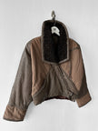 LA MATTA - 1980s PANELED CROP FIT JACKET WITH SHEARLING COLLAR
