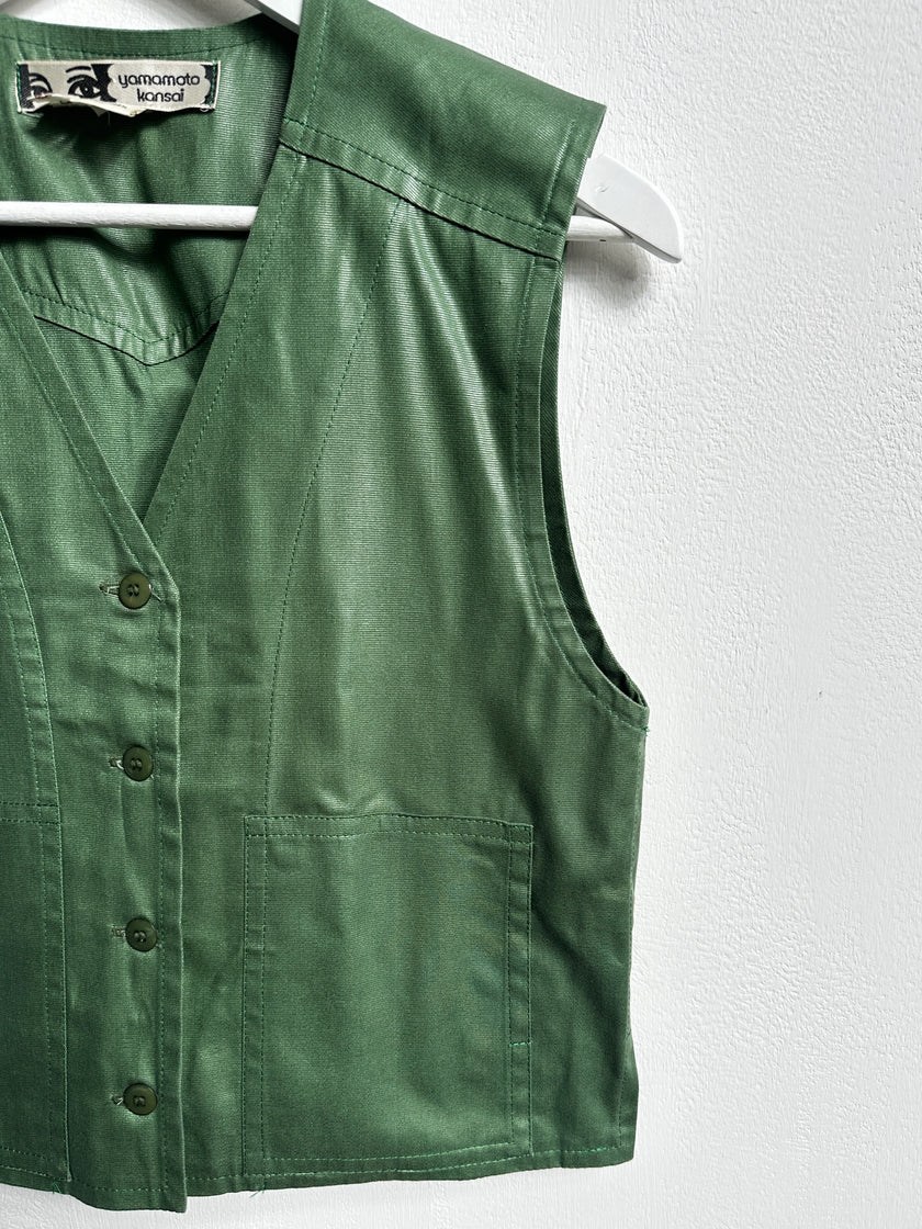 KANSAI YAMAMOTO - late 1970s TWO PIECE SET WITH WAISTCOAT AND HIGH WAIST TROUSERS