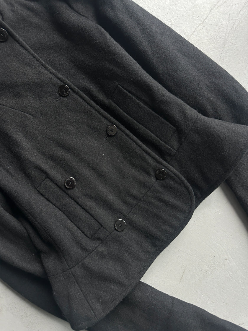 EMPORIO ARMANI - early 2000s FISHTAIL HOOD WOOL JACKET