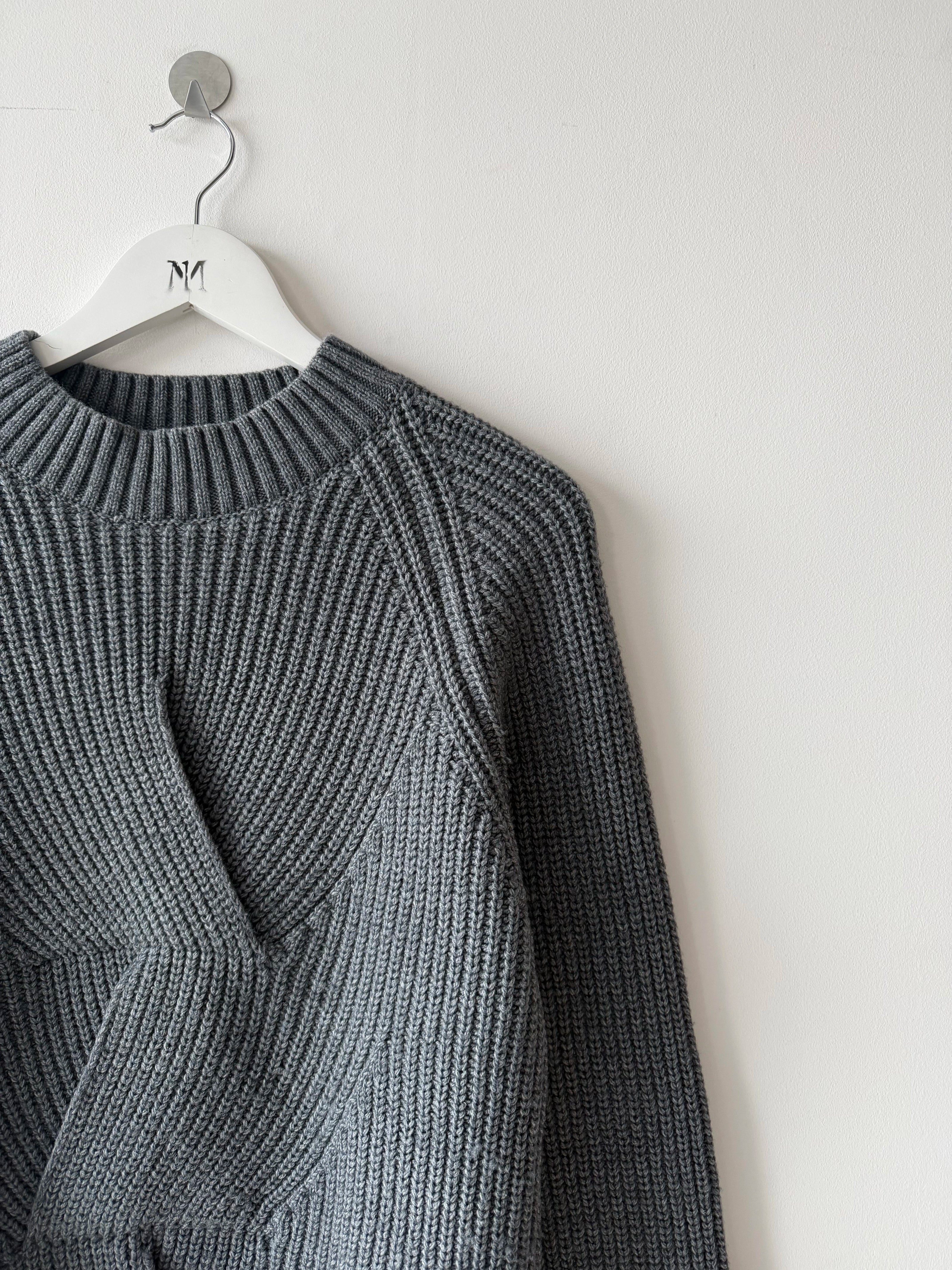 DANIELE ALESSANDRINI - early 2000s WRAP FRONT HEAVY KINT CREW NECK JUMPER